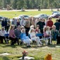 Family at cemetery